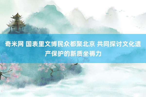 奇米网 国表里文博民众都聚北京 共同探讨文化遗产保护的新质坐褥力