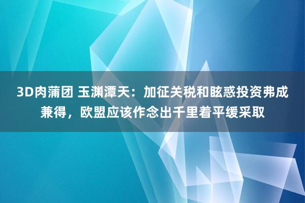 3D肉蒲团 玉渊潭天：加征关税和眩惑投资弗成兼得，欧盟应该作念出千里着平缓采取