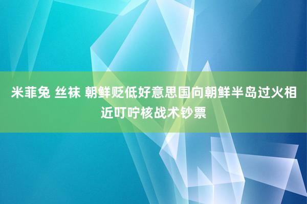 米菲兔 丝袜 朝鲜贬低好意思国向朝鲜半岛过火相近叮咛核战术钞票