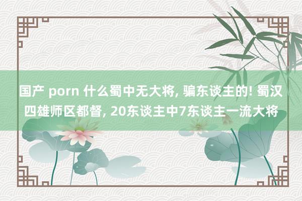 国产 porn 什么蜀中无大将， 骗东谈主的! 蜀汉四雄师区都督， 20东谈主中7东谈主一流大将