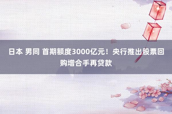 日本 男同 首期额度3000亿元！央行推出股票回购增合手再贷款