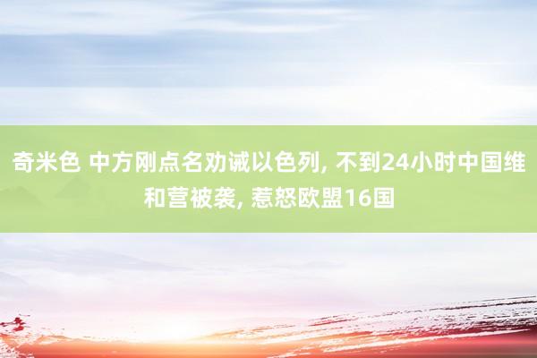 奇米色 中方刚点名劝诫以色列， 不到24小时中国维和营被袭， 惹怒欧盟16国