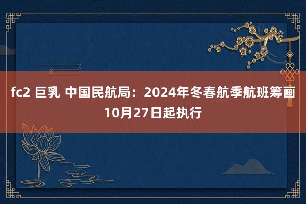 fc2 巨乳 中国民航局：2024年冬春航季航班筹画10月27日起执行