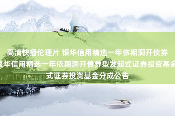 高清快播伦理片 银华信用精选一年依期洞开债券发起式: 银华信用精选一年依期洞开债券型发起式证券投资基金分成公告