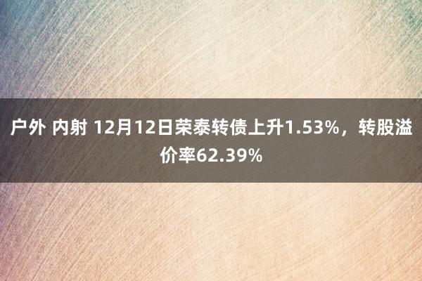 户外 内射 12月12日荣泰转债上升1.53%，转股溢价率62.39%