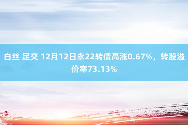 白丝 足交 12月12日永22转债高涨0.67%，转股溢价率73.13%