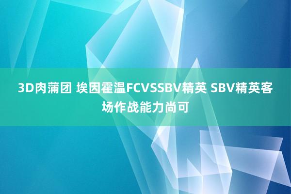 3D肉蒲团 埃因霍温FCVSSBV精英 SBV精英客场作战能力尚可